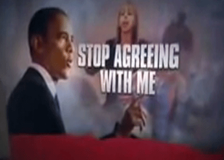 فتاة تصرخ في وجهه اوباما محتجة على قتل المسلمين