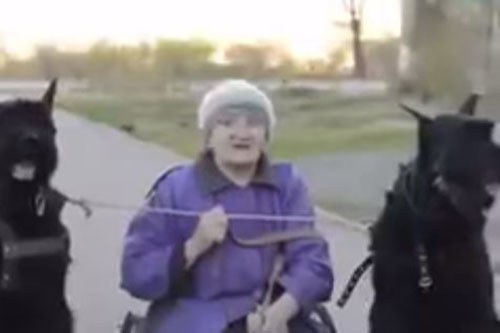 فيديو‬⁩: طريقة فريدة لنقل المسنين بكازاخستان