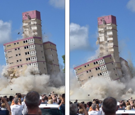 فيديو| 3 أبراج إنجليزيّة شهيرة أصبحت أثراً في غضون ثوانٍ معدودة!!