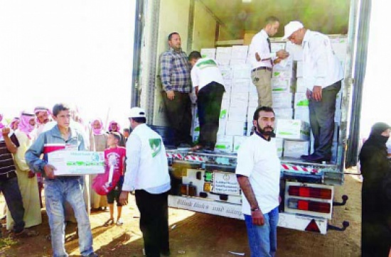 الحملة السعودية توزع الاضاحي على اللاجئين السوريين الحملة السعودية توزع الاضاحي على اللاجئين السوريين