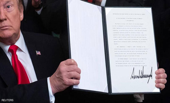 سوريا: قرار ترامب بشأن الجولان صفعة مهينة للمجتمع الدولي