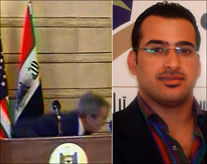 اطلاق سراح الصحافي العراقي الذي رشق بوش بحذائه