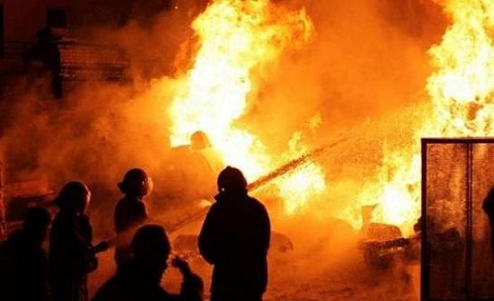 حريق في مخبر بعمان حريق في مخبر بعمان