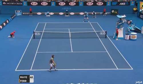 شاهد ردة فعل فتاة بعد أن أصابتها كرة التنس في الوجه