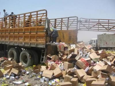 جرش: اتلاف 656 كغ مواد صلبة و 174لتر مواد سائلة