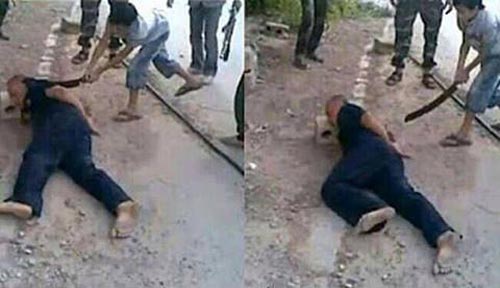 قطع رأس مقاتل في حزب الله اغتصب امرأة سورية