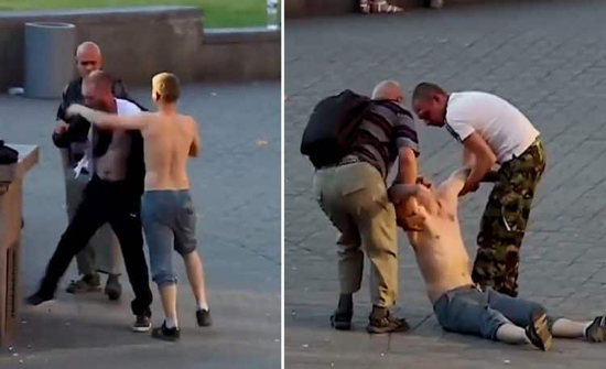 بالفيديو: لكمة في وجه مشجع ليفربول تفقده الوعي