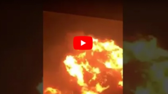 بالفيديو..انفجار ضخم في محطة تسييل غاز