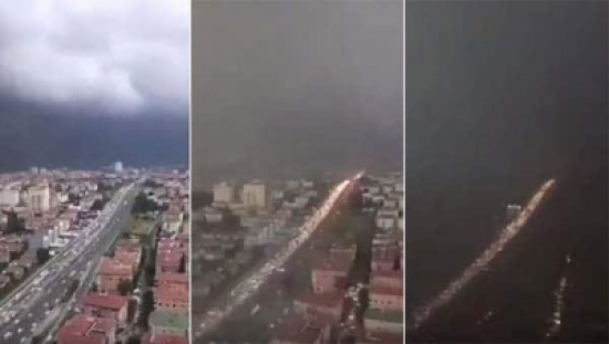 شاهد: لحظات مرعبة لوصول عاصفة إسطنبول وتحوّل النهار إلى ظلام في لحظات