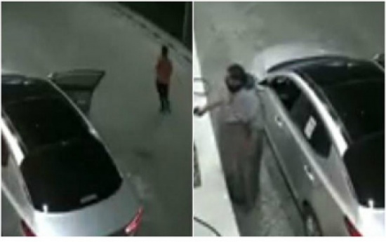 بالفيديو: سطو مسلح على محطة وقود.. وفرار العامل!