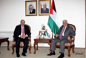 رسالة شفوية من الملك الى الرئيس الفلسطيني ينقلها وزير الخارجية رسالة شفوية من الملك الى الرئيس الفلسطيني ينقلها وزير الخارجية