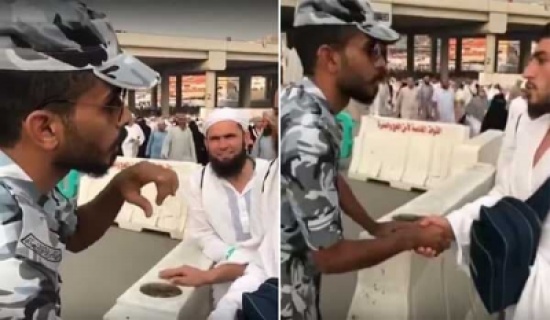 بالفيديو: رجل أمن يرشد حجاجاً في مكة المكرمة باللغة التركية