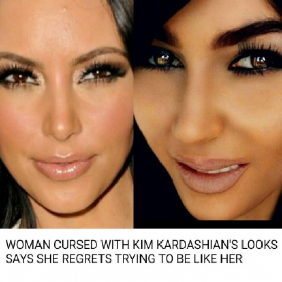 بالصور..  شبيهة كيم كارداشيان: شبهي بها "لعنة" ويدمر حياتي!