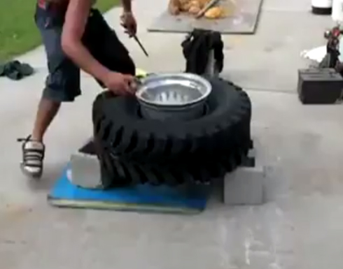 أسرع طريق لنفخ الإطارات !!