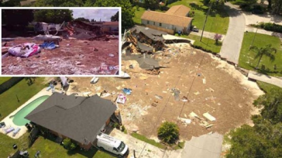 شاهد: حفرة ضخمة تزداد اتساعًا تبتلع منازلاً وطريقًا في أمريكا