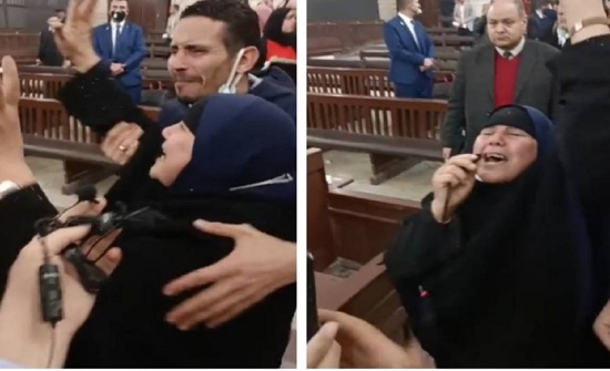رد فعل مؤثر لسيدة لحظة الحكم بإعدام قتلة ابنتها في مصر رد فعل مؤثر لسيدة لحظة الحكم بإعدام قتلة ابنتها في مصر