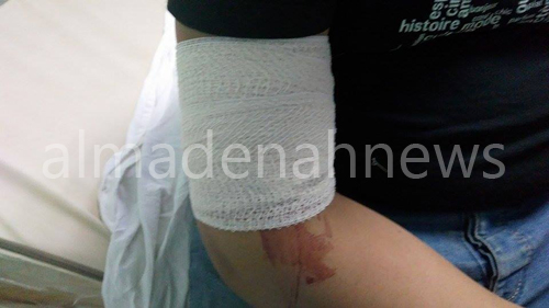 بالصور : اصابة طفل " رمثاوي " برصاصة سورية