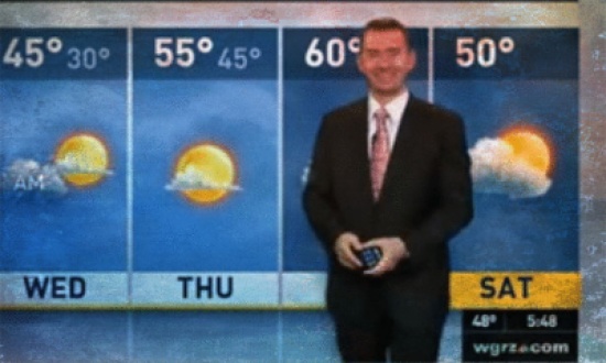 مساج لمقدم نشرة جوية على الهواء