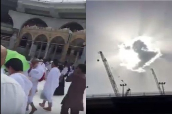 شاهد.. غيمة واحدة تحجب أشعة الشمس عن المعتمرين في الحرم المكي