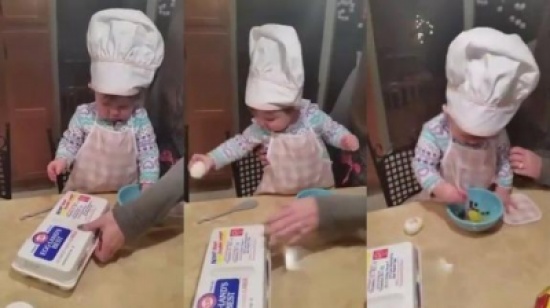 شاهد.. أصغر طباخة "15 شهرا" !