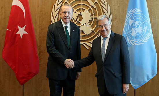 الرئيس أردوغان يجتمع مع غوتيرش بنيويورك الرئيس أردوغان يجتمع مع غوتيرش بنيويورك