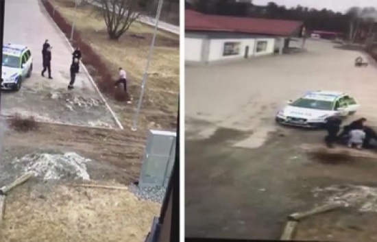 فيديو: لاجئ يضرب شرطيات ويثير جدلا في السويد