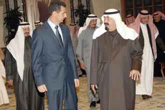 خادم الحرمين والأسد يشددان على حل قضايا العرب بلا تدخل خارجي خادم الحرمين والأسد يشددان على حل قضايا العرب بلا تدخل خارجي