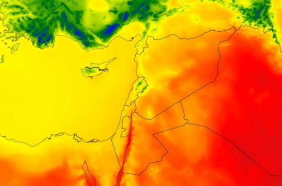 ذروة الحرارة الاثنين والثلاثاء وانخفاضها تدريجياً من الأربعاء حتى الجمعة ذروة الحرارة الاثنين والثلاثاء وانخفاضها تدريجياً من الأربعاء حتى الجمعة
