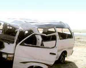 تدهور باص كيا في عجلون يسفر عن ثلاثة اصابات 