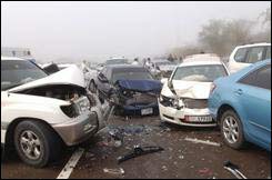 اصابة 9 اشخاص في حادث تصادم اثناء "فاردة عرس"