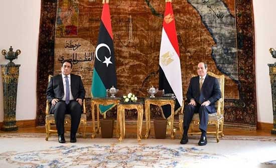 السيسي يؤكد للمنفي دعم مصر لإرادة الليبيين
