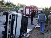 اصابة 4 مواطنين بحادث تدهور في اربد