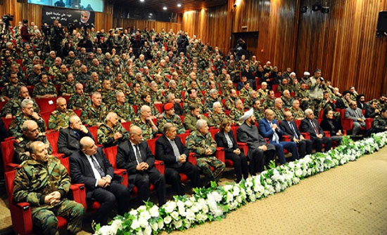 قيادة الجيش السوري تنظم حفلا تأبينيا لسليماني
