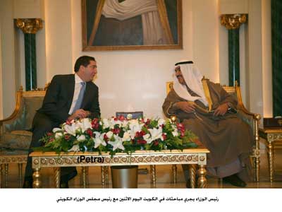 الرفاعي يجري مباحثات مع نظيره الكويتي ويلتقي رئيس مجلس الامة 