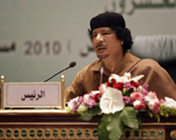 خيارات السلام تتصدر قمة سرت..  القذافي: شباب فلسطين سيتمردون علينا  