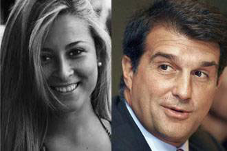 مصرية الأصل "تخطف قلب" لابورتا رئيس نادي برشلونة