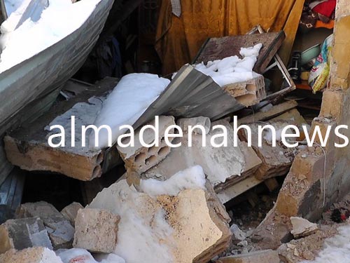 بالفيديو والصور : انهيار 24 منزلا في مخيم سوف جراء العاصفة الثلجية بالفيديو والصور : انهيار 24 منزلا في مخيم سوف جراء العاصفة الثلجية