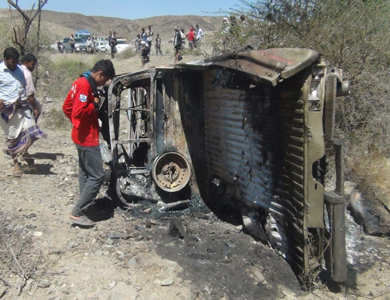 قتلى وجرحى بقصف جوي استهدف عناصر في القاعدة جنوبي اليمن