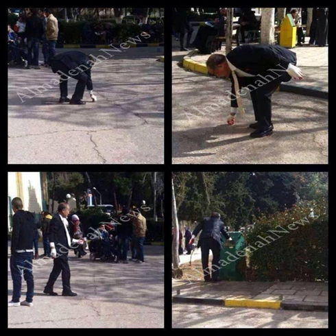 بالصور : دكتور " كوري " يجمع أعقاب السجائر في الجامعة الأردنية