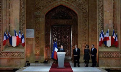 اولاند ينهي زيارته الى لبنان في مخيم للاجئين السوريين