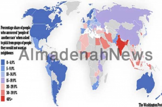 واشنطن بوست : الأردن والهند في مقدمة الدول الأكثر عنصرية في العالم واشنطن بوست : الأردن والهند في مقدمة الدول الأكثر عنصرية في العالم