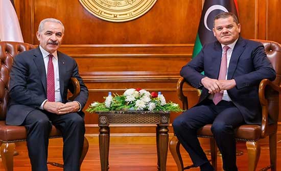 ليبيا توقع 5 اتفاقيات مع فلسطين.. والدبيبة: "لا فرق بيننا" ليبيا توقع 5 اتفاقيات مع فلسطين.. والدبيبة: "لا فرق بيننا"
