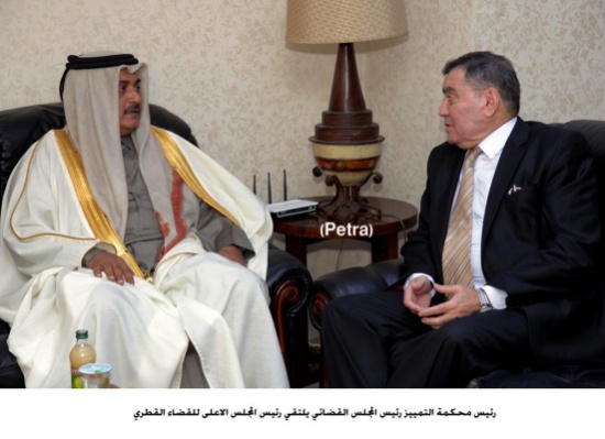 التل يلتقي رئيس المجلس الاعلى للقضاء القطري التل يلتقي رئيس المجلس الاعلى للقضاء القطري