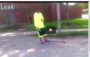 شرطي يصعق رجلاً حاول الانتحار بسكين