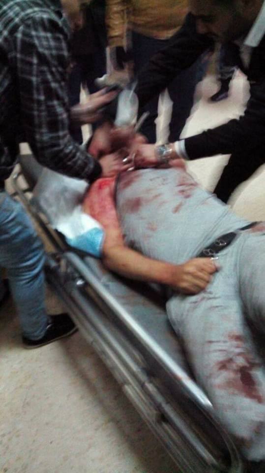 بالصور: جرحى في احداث الكرك على اسرة الشفاء