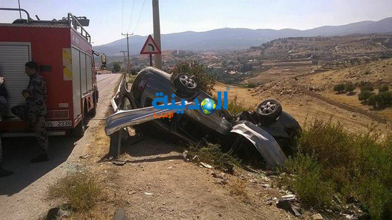 إصابة شخص اثر تدهور مركبته في جرش (صور)