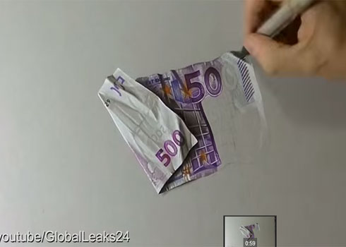 رسم متقن جدا لورقة نقدية 500 يورو