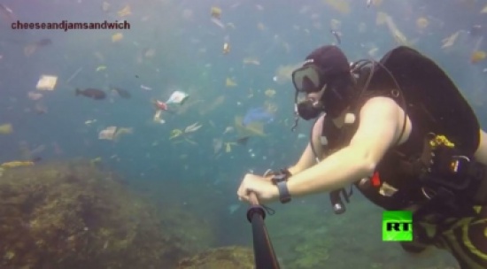 غواص يوثق بكاميرته كارثة بيئية في المحيط الهندي " فيديو "