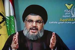 نصر الله ينتقد المحكمة الدولية ويطالب بلجنة لبنانية لاستجواب الشهود