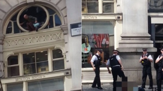 شاهد... لحظة سقوط لص من نافذة بالطابق الثاني